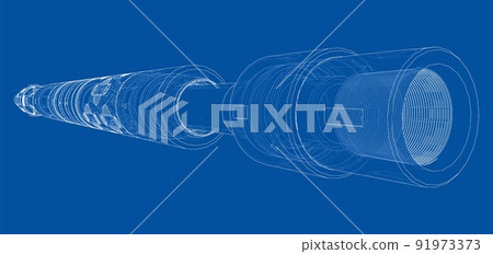 Outline drawing or sketch of cylindrical device Outline drawing or sketch of cylindrical device 91973373