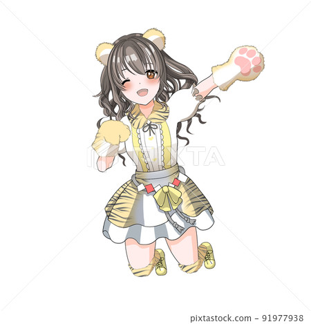 [Natural hair color] Yellow curly hair idol in charge of tiger cosplay celebrating the year of the tiger 91977938