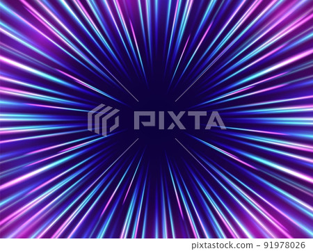Light in motion effect, neon color trails, cosmic hyperspace jump concept. Light in motion effect, neon color trails, cosmic hyperspace jump concept. 91978026