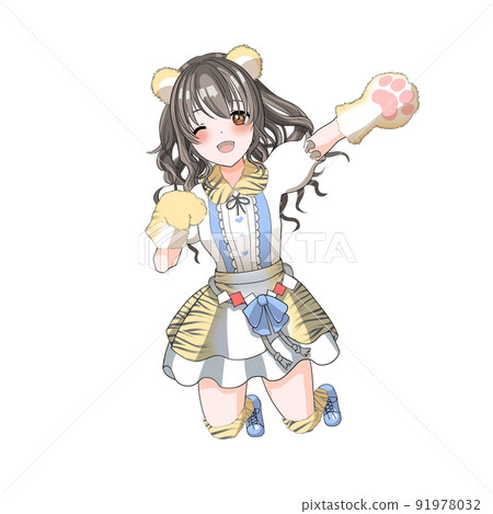 [Natural hair color] Blue curly hair idol in charge of tiger cosplay celebrating the year of the tiger 91978032