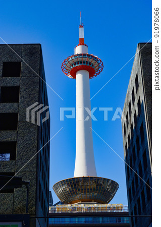 藍天下的京都塔(京都市) 藍天下的京都塔(京都市) 91978066
