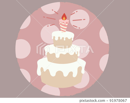 Cute birthday cake material with polka dot background Cute birthday cake material with polka dot background 91978067
