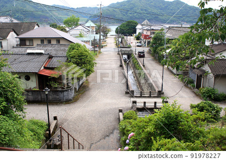 Masonry drainage channel at Misumi West Port, Uki City, Kumamoto Prefecture 91978227