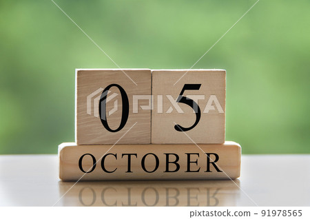 October 5 calendar date text on wooden blocks with copy space for ideas. Copy space and calendar concept October 5 calendar date text on wooden blocks with copy space for ideas. Copy space and calendar concept 91978565