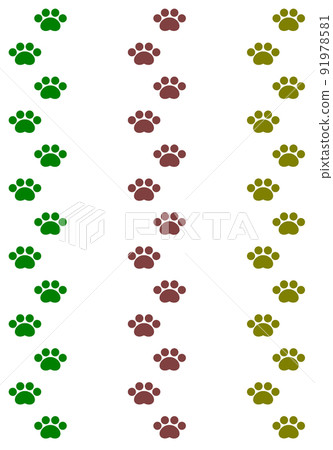 Footprints of paws walked by animals 91978581