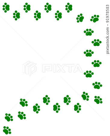 Footprints of paws walked by animals 91978583