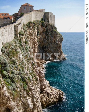 Croatia Dubrovnik ramparts and the Adriatic Sea 91979781