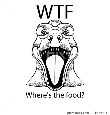 Hand Drawn dinosaur vector illustration with where is the food slogans. For t-shirt prints and other uses. Hand Drawn dinosaur vector illustration with where is the food slogans. For t-shirt prints and other uses. 91979981