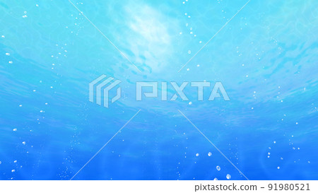 Underwater Underwater Water Surface Sea Surface Aquarium Background 3D Illustration 91980521