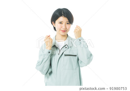穿工作服的女商人 穿工作服的女商人 91980753