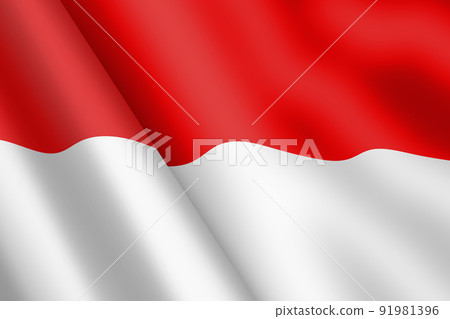 Indonesia waving flag 3d illustration wind ripple Indonesia waving flag 3d illustration wind ripple 91981396