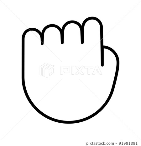 Punch, Clenched Fist icon. Squeezed fist. Vector illustration. 91981881