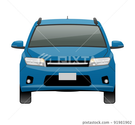 從前面看到的汽車的插圖（旅行車） 91981902