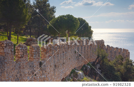 Alanya, turkey, winter walk by mediterranean sea Alanya, turkey, winter walk by mediterranean sea 91982328