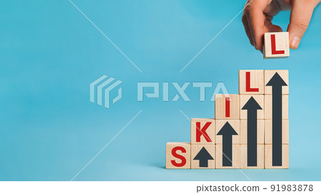 Skill training. Personal development and promoted employee. education, learning, ability. Upskilling Skill training. Personal development and promoted employee. education, learning, ability. Upskilling 91983878