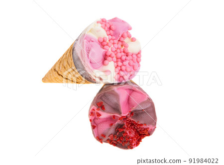 ice cream in waffle cone isolated ice cream in waffle cone isolated 91984022