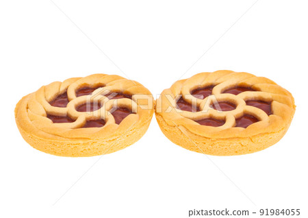 shortbread pie with filling isolated 91984055