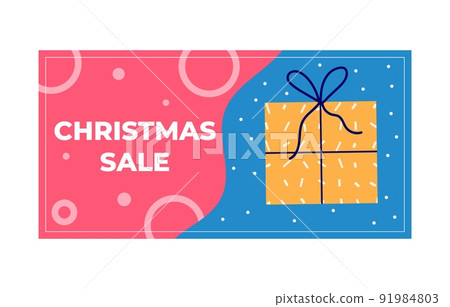 Christmas discount website sale banner. Promotion of online store loyalty program, bonus, reward, discount card, coupon or voucher. Modern flat vector for advertisement Christmas discount website sale banner. Promotion of online store loyalty program, bonus, reward, discount card, coupon or voucher. Modern flat vector for advertisement 91984803