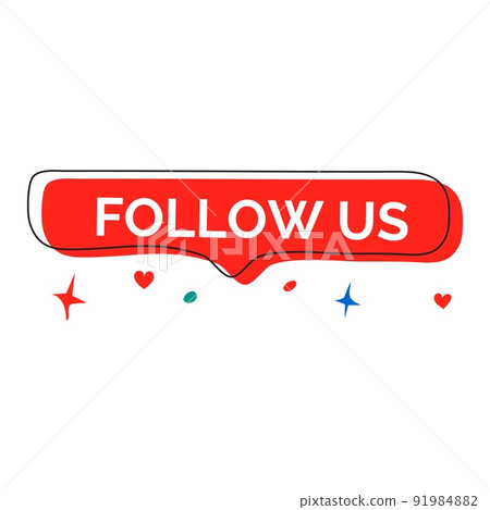 Social media concept, follow us banner. Set of signs for successful strategies. Blogging concept, influencer marketing, network promotion, SMM banner, landing page. 91984882