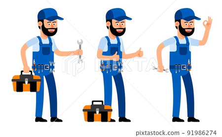Handyman showing thumbs up Handyman showing thumbs up 91986274