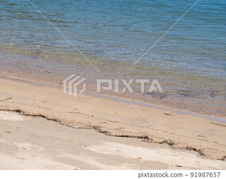 The beach where gentle waves come. The beach where gentle waves come. 91987657