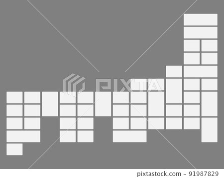 Rectangle block Japan map deformed illustration white Rectangle block Japan map deformed illustration white 91987829