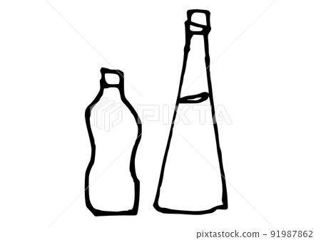 Daily necessities simple illustration line drawing bottle 91987862