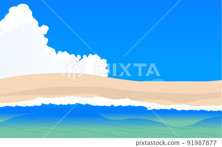 Scenery of sandy beach, sky and cumulonimbus Scenery of sandy beach, sky and cumulonimbus 91987877