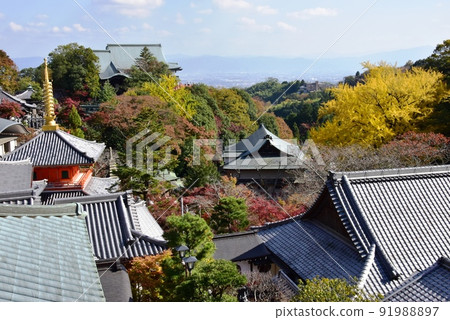 Nara Prefecture Shigisan Chogosonshiji Temple Precincts View Autumn Scenery 91988897