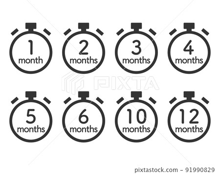 Stopwatch timer icon set 6 showing time limit Stopwatch timer icon set 6 showing time limit 91990829