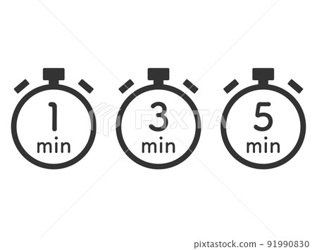 Stopwatch timer icon set showing time limit 8 91990830