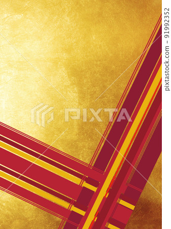 Diagonal line crossing (background material) Azuki gold leaf 91992352