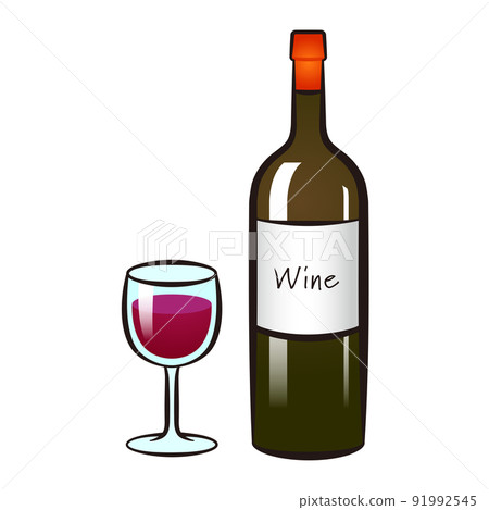 強大的線描葡萄酒插圖 91992545