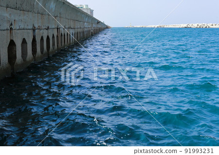 Ocean view from the Jeju Island promenade Ocean view from the Jeju Island promenade 91993231