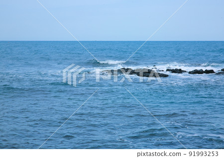 Ocean view from the Jeju Island promenade Ocean view from the Jeju Island promenade 91993253