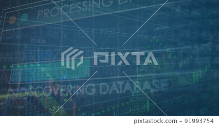 Image of data processing over blue background - Stock Illustration ...