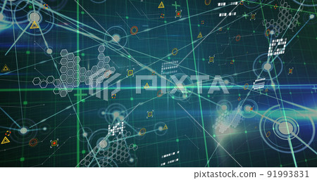 Image of data processing over black background - Stock Illustration ...