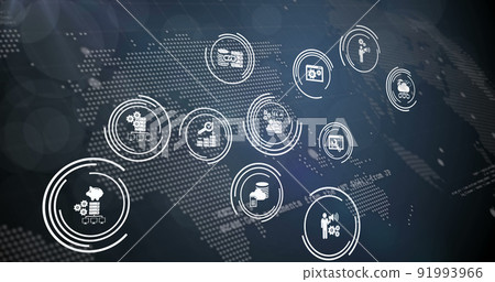 Image of data processing over blue background - Stock Illustration ...