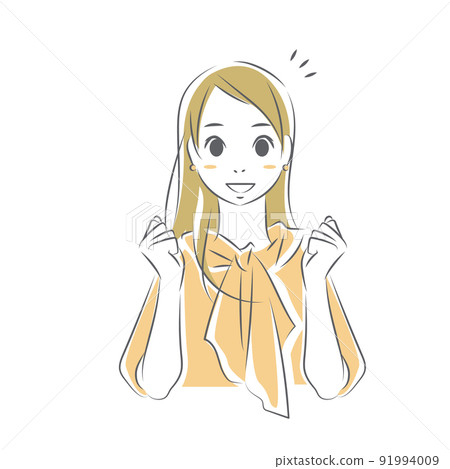 一個積極工作的女人,一個簡單而時尚的線條畫插圖 一個積極工作的女人,一個簡單而時尚的線條畫插圖 91994009