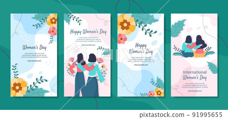 International Women Day Social Media Stories Template Flat Cartoon Background Vector Illustration International Women Day Social Media Stories Template Flat Cartoon Background Vector Illustration 91995655