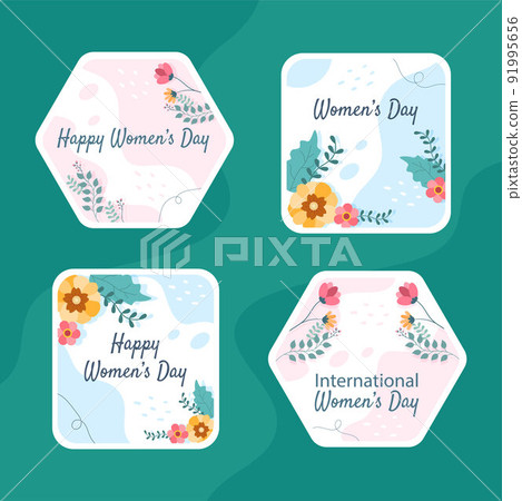 International Women Day Label Template Flat Cartoon Background Vector Illustration International Women Day Label Template Flat Cartoon Background Vector Illustration 91995656