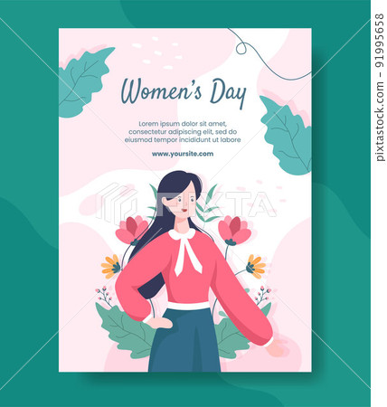 International Women Day Vertical Poster Template Flat Cartoon Background Vector Illustration International Women Day Vertical Poster Template Flat Cartoon Background Vector Illustration 91995658