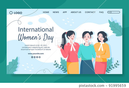 International Women Day Social Media Landing Page Template Cartoon Background Vector Illustration International Women Day Social Media Landing Page Template Cartoon Background Vector Illustration 91995659