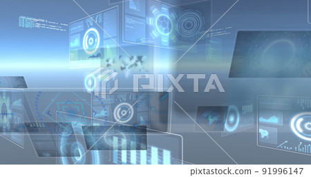 Image of data processing on moving screens Image of data processing on moving screens 91996147