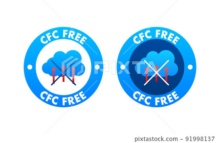 CFC free sign. Chlorofluorocarbons or freon. Vector illustration. 91998137
