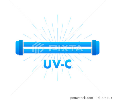 Uv-c sterilization device. lamp with ultraviolet rays. Vector illustration. 91998403