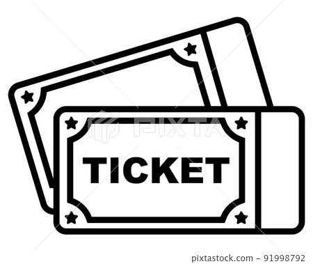flat icon of entrance ticket to the event. 91998792