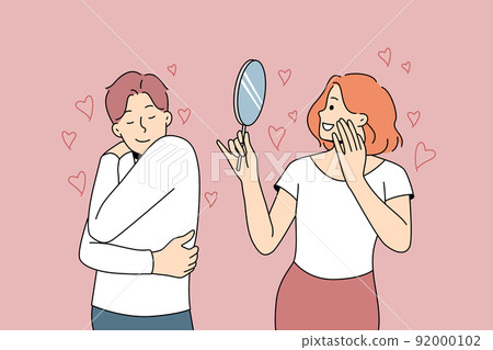 Happy people showing self-love 92000102