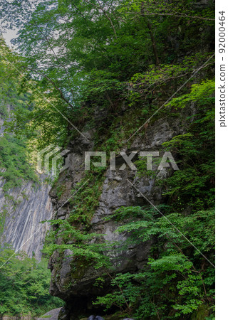 Geibikei with strange rocks on both banks Geibikei with strange rocks on both banks 92000464