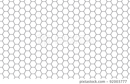 Hexagon honeycomb seamless pattern. Honeycomb grid seamless texture. Hexagonal cell texture. Bee honey hexagon shapes. Vector illustration on white background 92003777